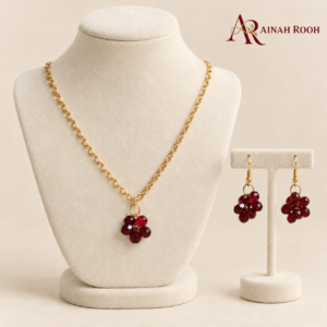 Ruby Bloom Necklace & Earrings Set