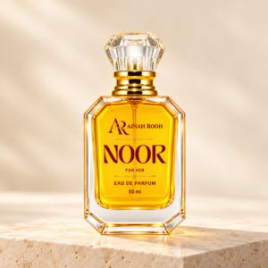 noor perfume on warm ivory stone 1